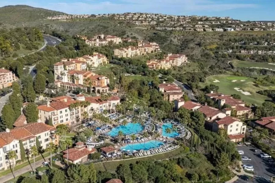 Aerial view of Marriott’s Newport Coast Villas overlooking Pacific Ocean